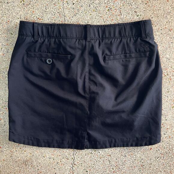 Under Armour Black Athletic Skort Golf Tennis Skirt Built-In Shorts Size 2 - Picture 2 of 13